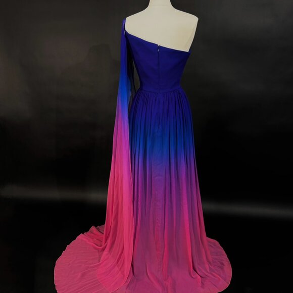 Brand New US 6 Georges Hobeika Ombré Chiffon Evening Dress - Picture 8 of 8